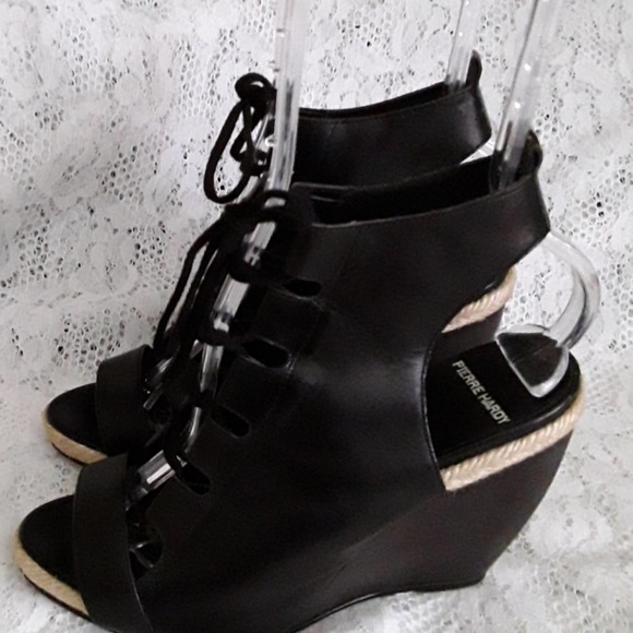 Pierre Hardy Sz 38EU Genuine Leather Gladiator Booties Wedge Shoes Booties - Picture 3 of 11